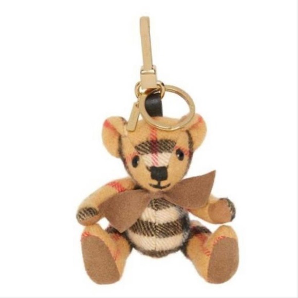 BURBERRY check cashmere Thomas bear key chain charm - Picture 1 of 3